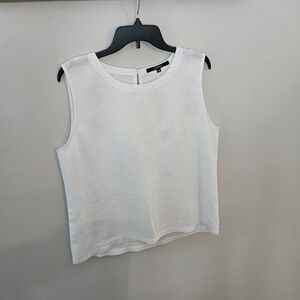 Quince Linen White Sleeveless Tank Top